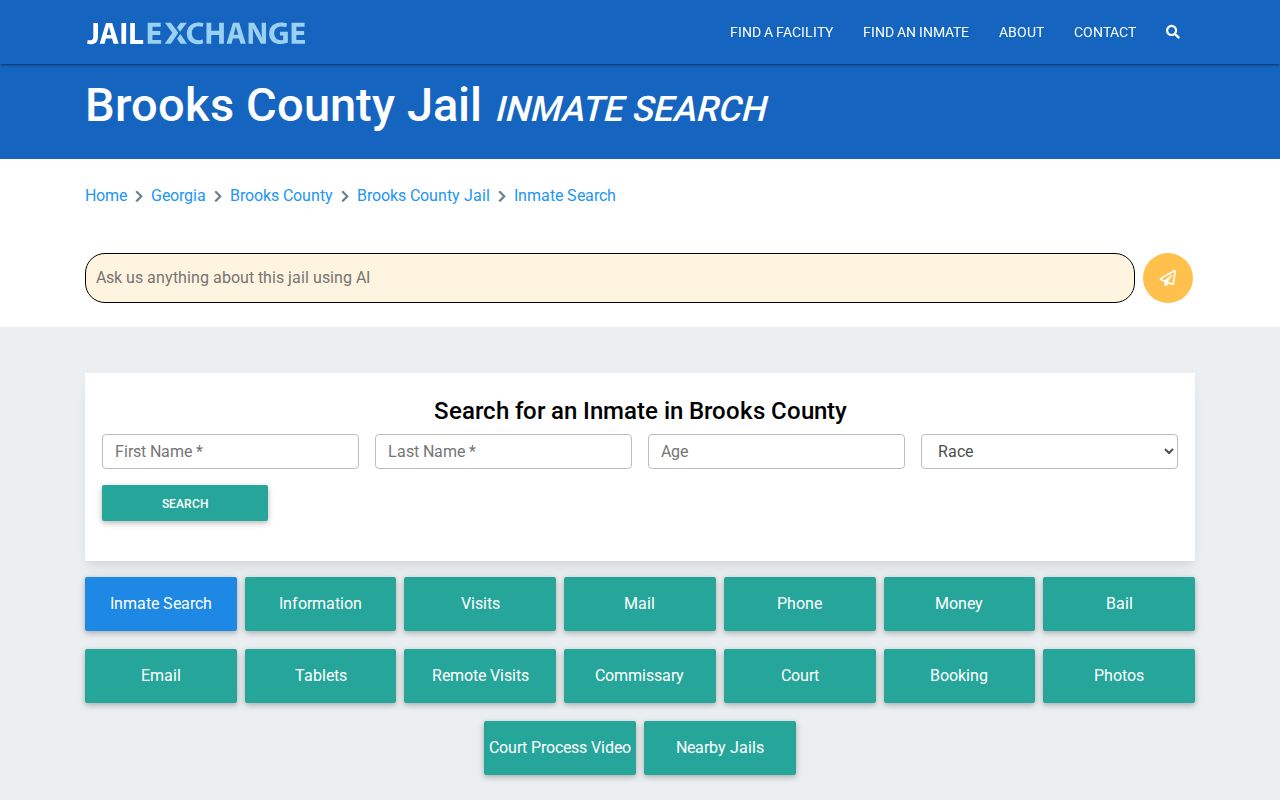 JailExchange Brooks County secondary jail search guide